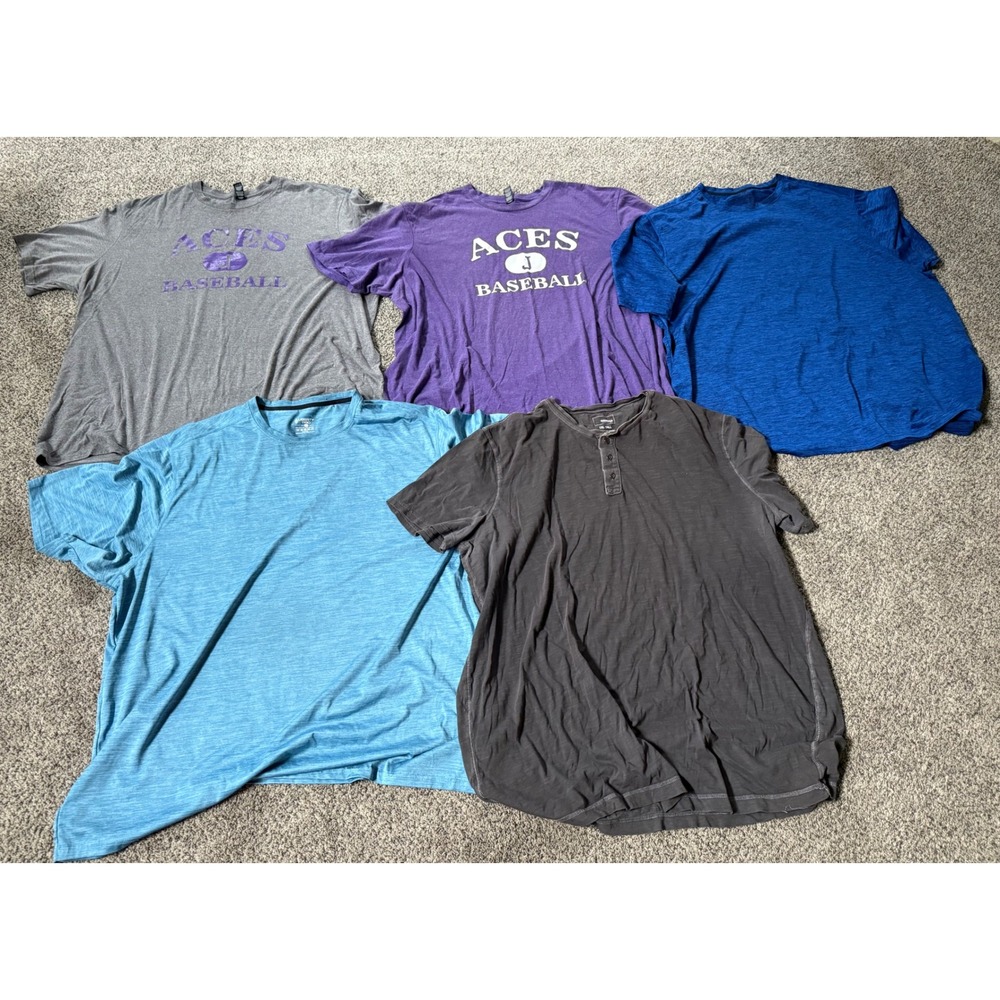 Mens Big & Tall Shirt Bundle 5pc District Liberty Pro Sonoma 3XLT 4XL Blue Grey